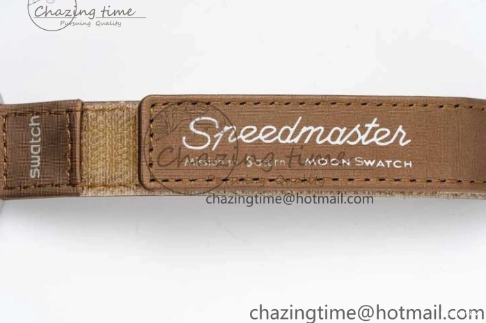 0309 Speedmaster Misson To Saturn 1:1 Best Edition Beige Dial On Nylon Strap Quartz Casual 7861